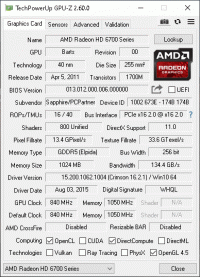 Radeon HD 6790 GPUZ