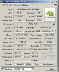 Quadro FX 3400 GPUZ