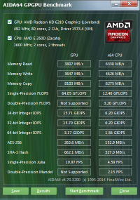 AIDA64 GPGPU benchmark